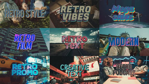 Download Vintage Retro 09 Text Intro Pack After Effect Template