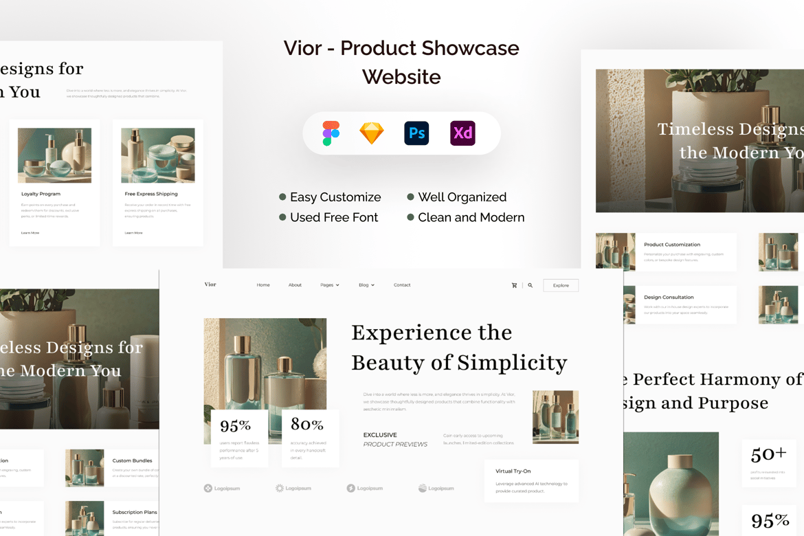 Download Vior - Product Showcase Website Figma Design