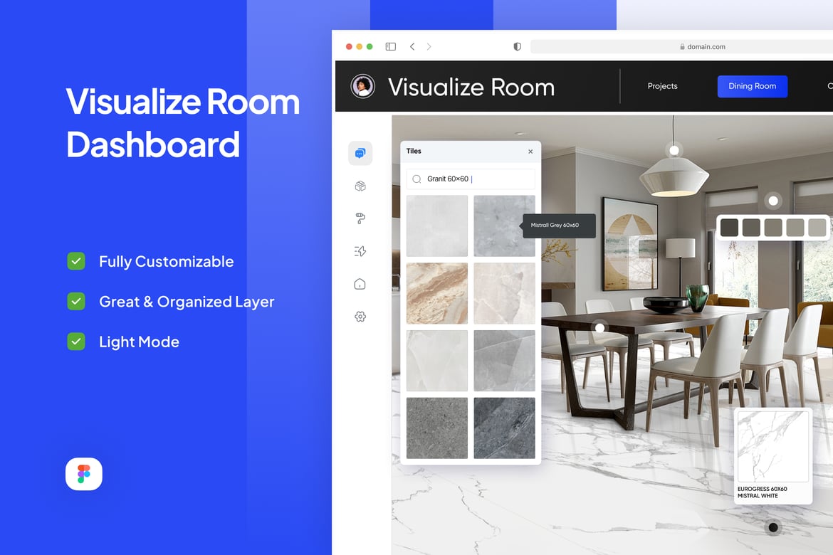 Download Visualize Room Dashboard Figma Design