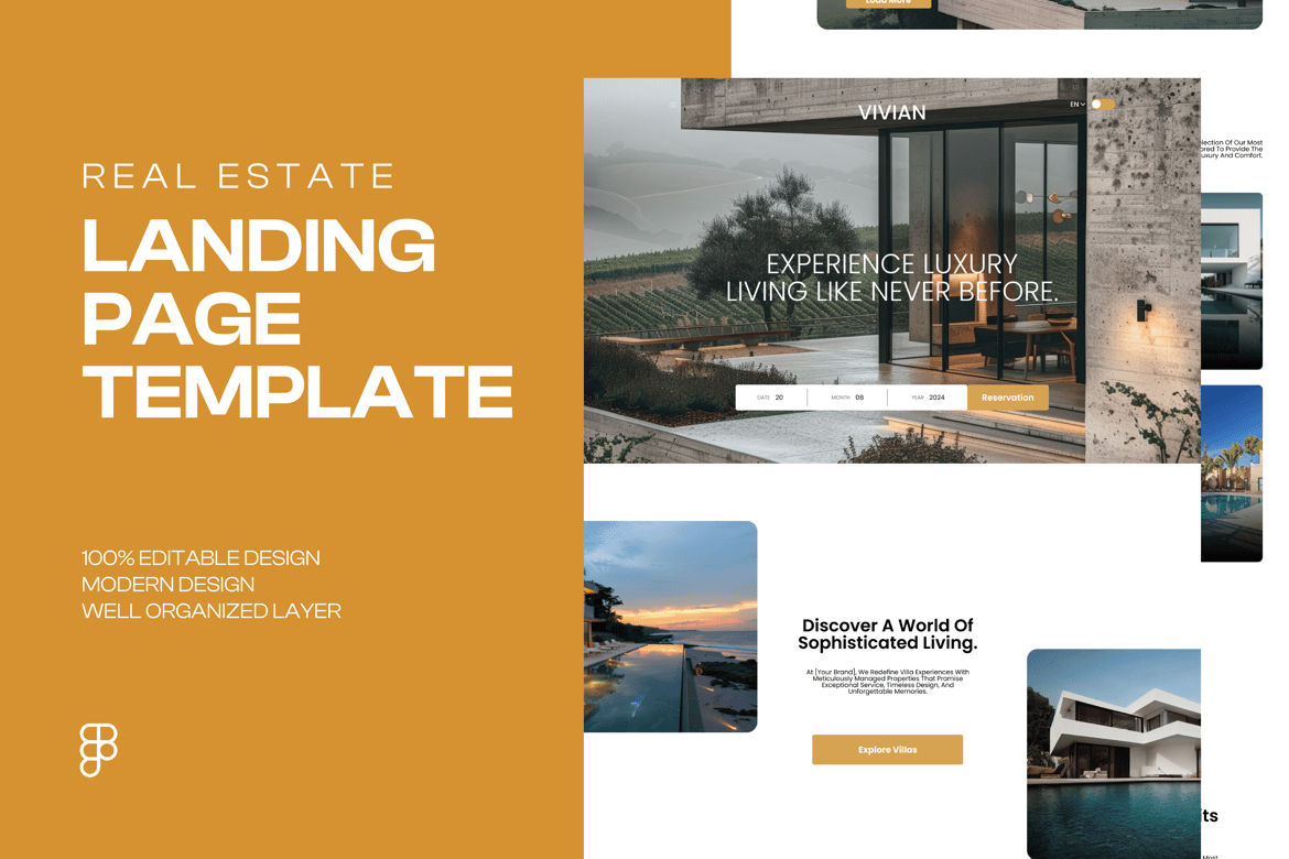 Download Vivian - Landing Page Template Figma Design