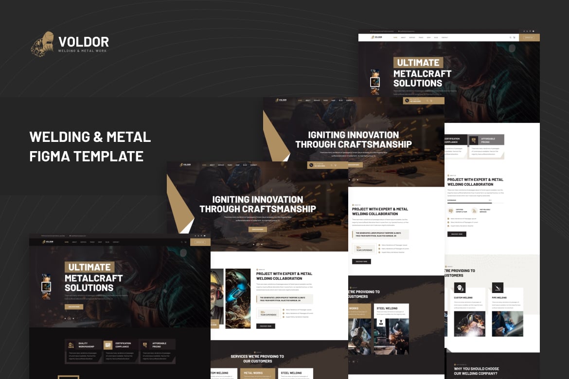 Download Voldor - Welding & Metal Work Figma Template Figma Design