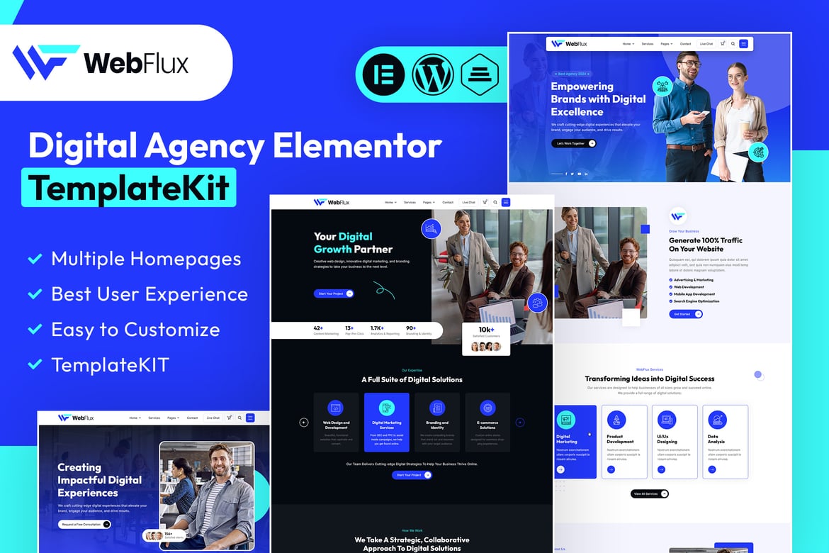 Download WebFlux - Digital Agency Elementor Template Kit