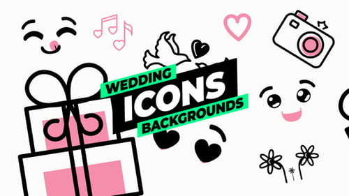 Download Wedding Icons Backgrounds After Effect Template