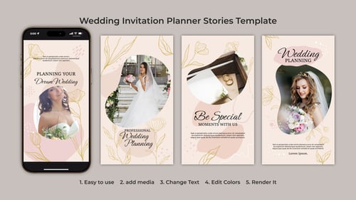 Download Wedding Invitation Planner Stories Template After Effect Template