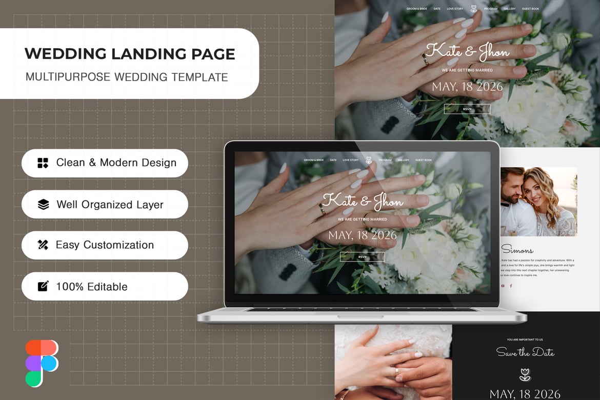 Download Wedding Landing Page - UI Design Figma Design