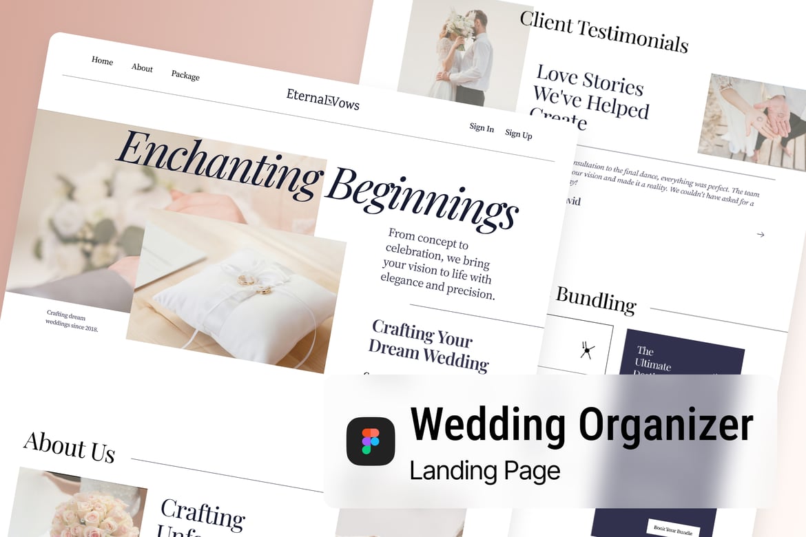 Download Wedding Organizer Landing Page Figma Design