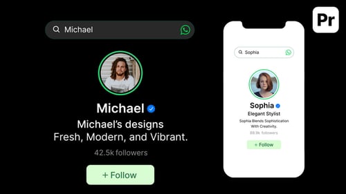 Download WhatsApp Search Bar, Profile, Result Premiere Pro Template