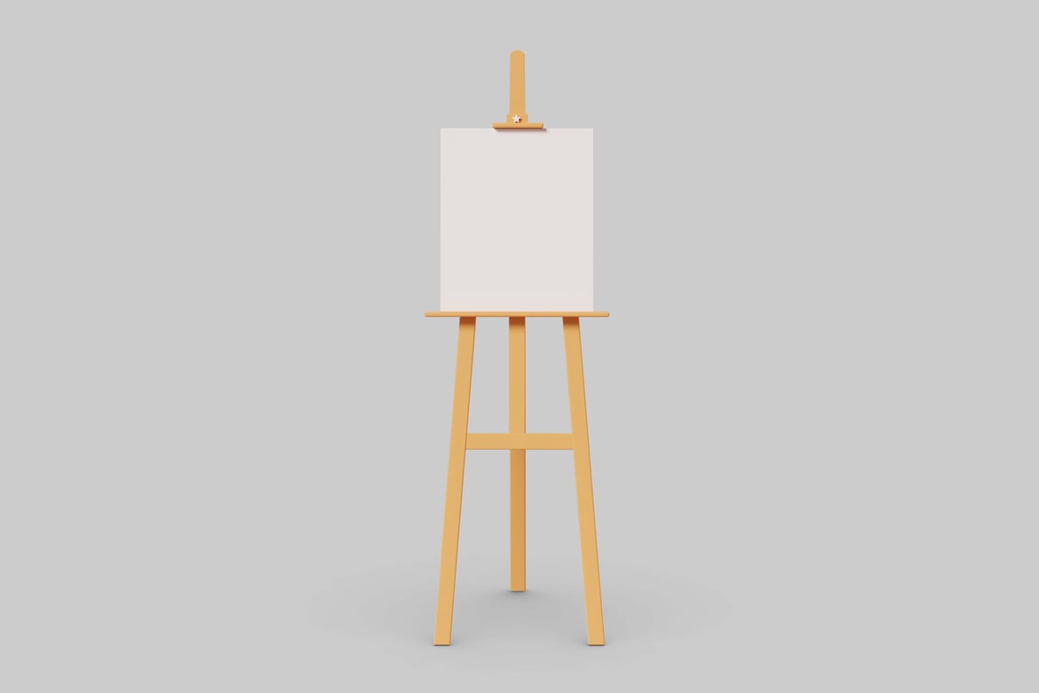 Download White canvas on easel 3D Model