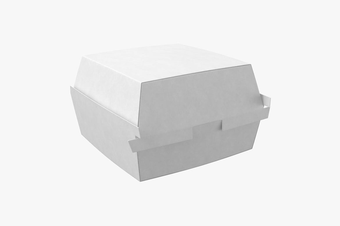 Download White Closed Hamburger Packaging 3D Model