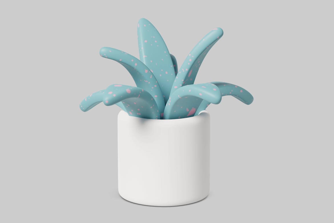 Download White container with blue and pink shapes 3D Model