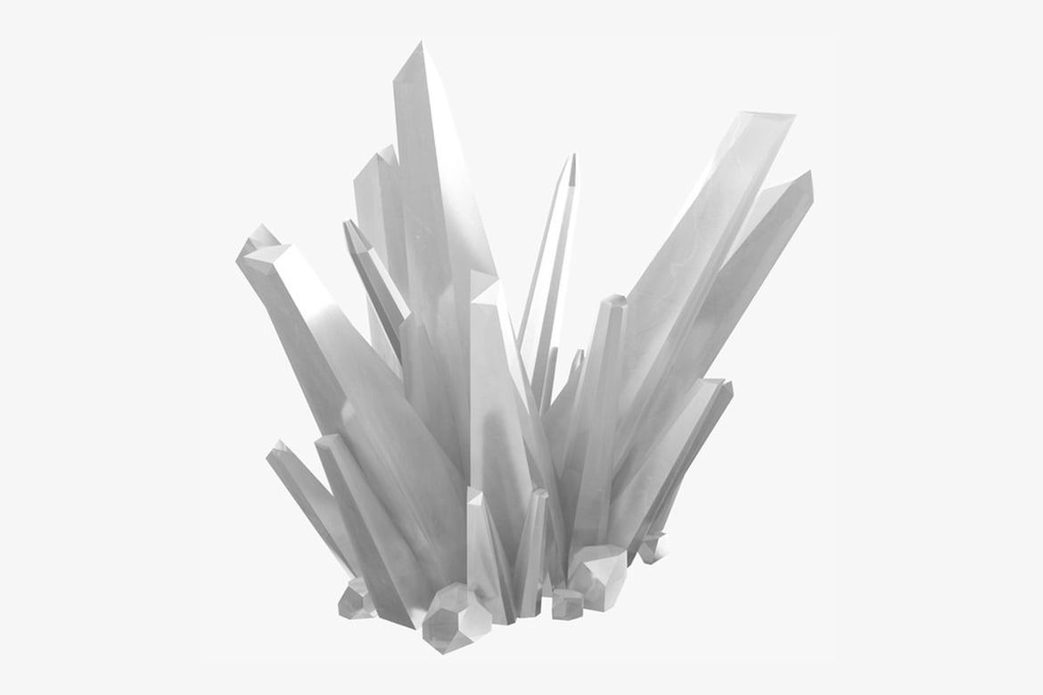 Download White Crystalline Cluster with Varied Shapes and Sizes 3D Model