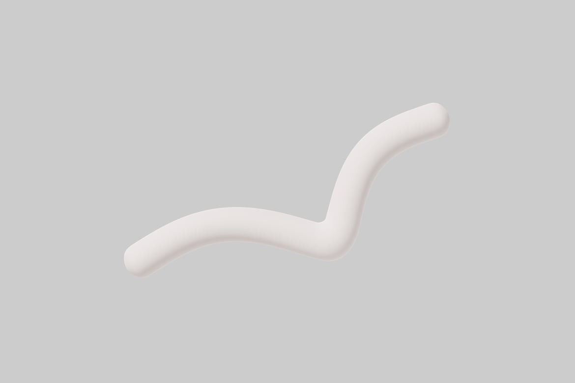 Download White Curved Object on 3D Model