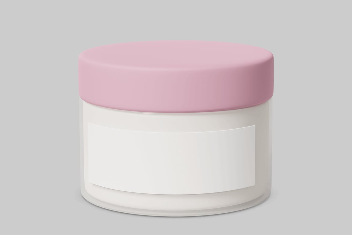 Download White cylindrical container with a pink lid 3D Model