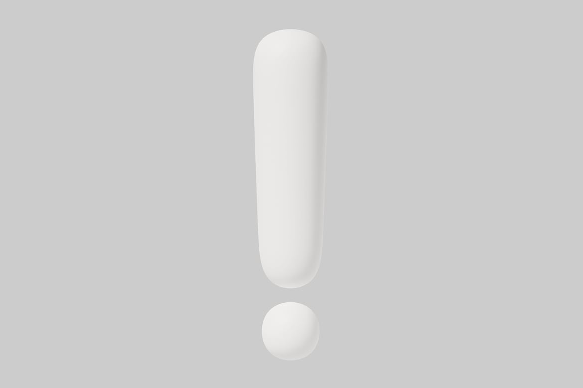 Download White exclamation mark. 3D Model