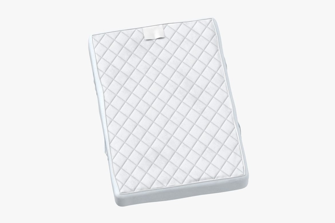 Download White Mattress with Diamond Pattern and Attached Tag 3D Model