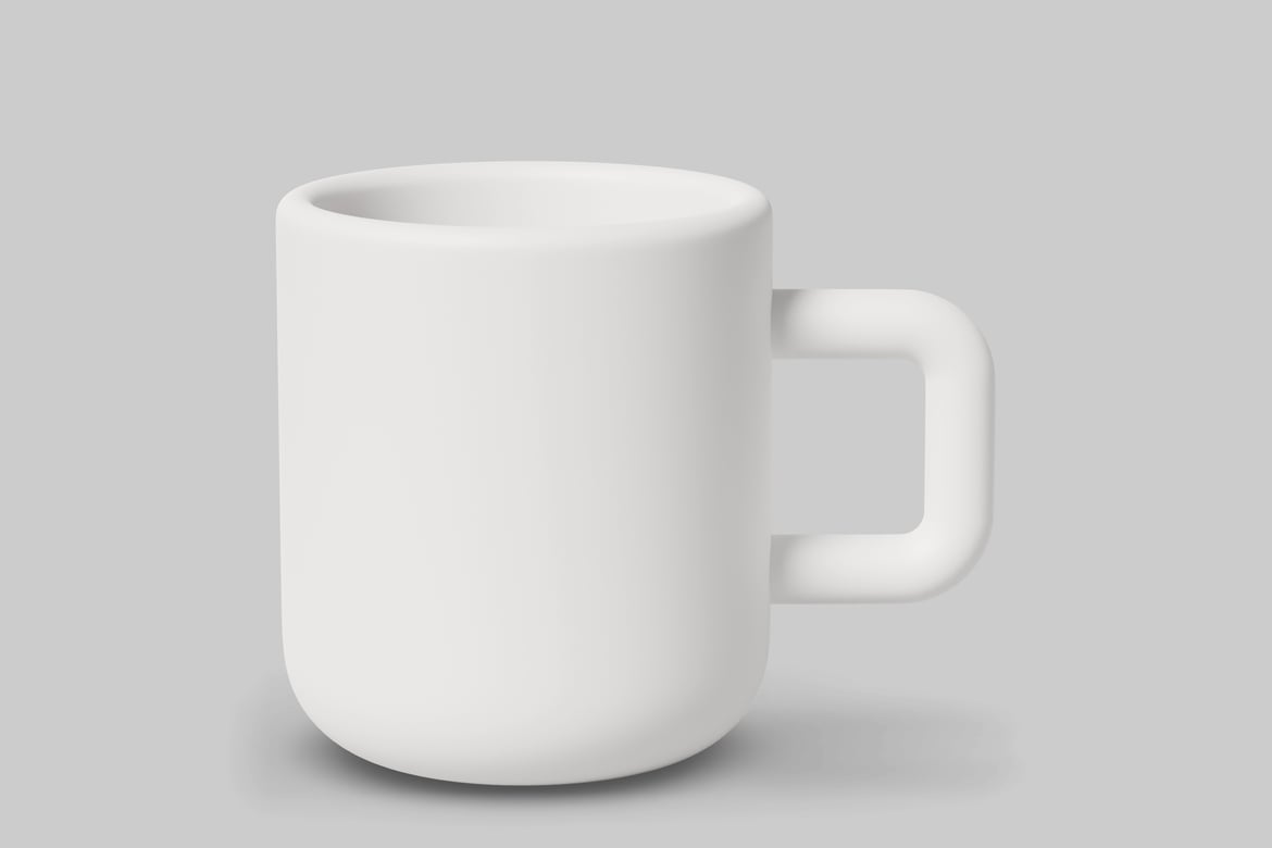 Download White mug with a handle 3D Model