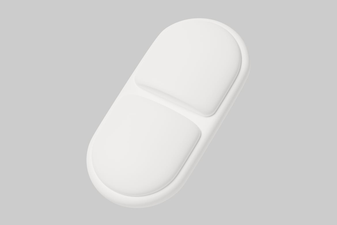 Download White pill-shaped object with smooth surface 3D Model