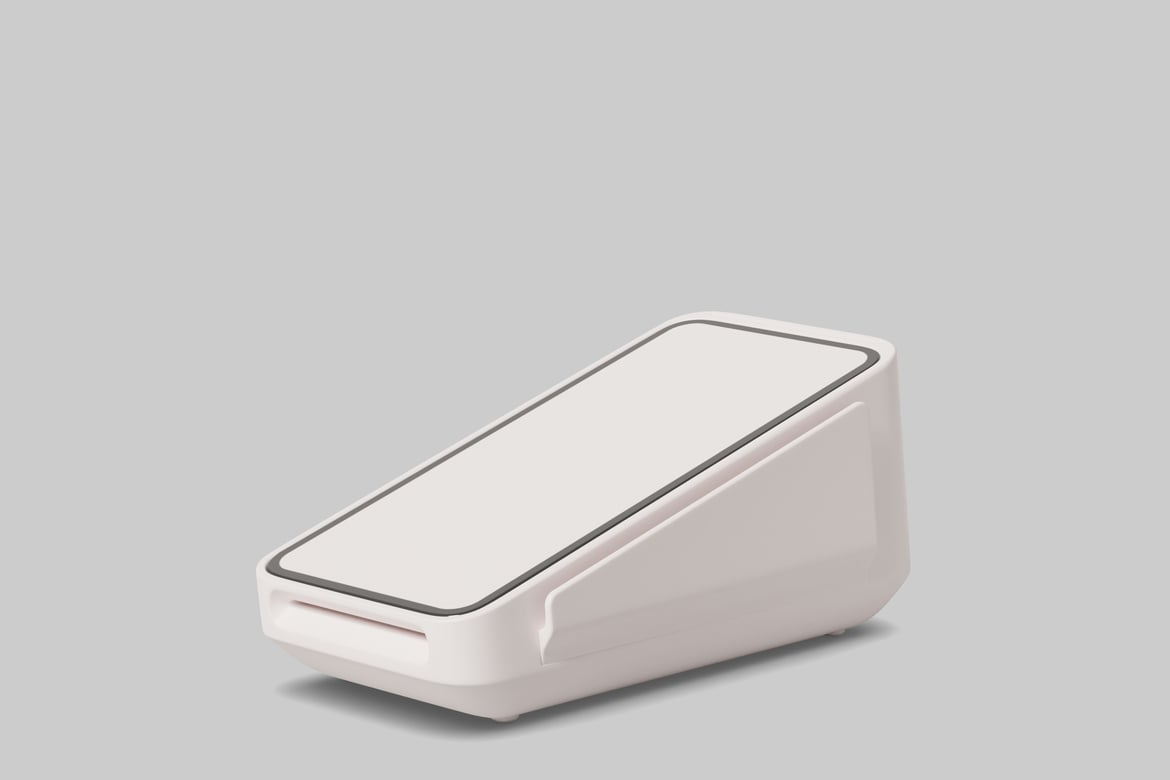 Download White rectangular device with a slot on the front 3D Model