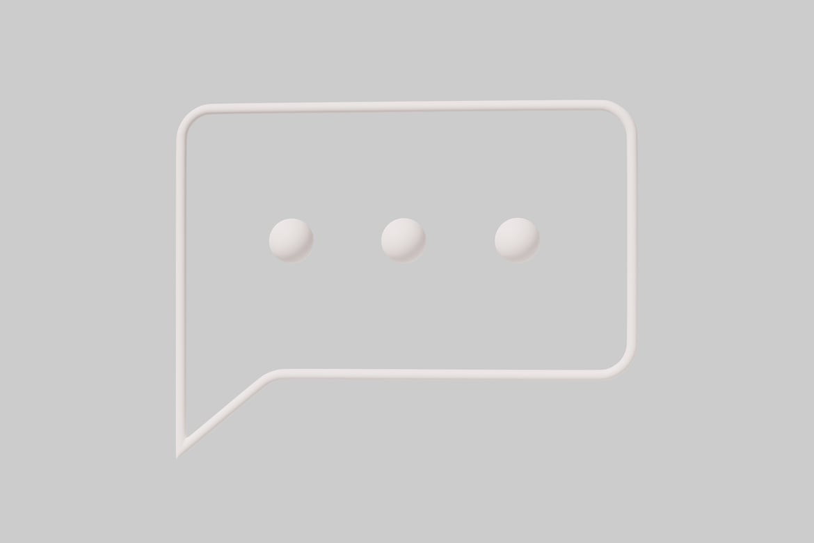 Download White speech bubble with three dots. 3D Model