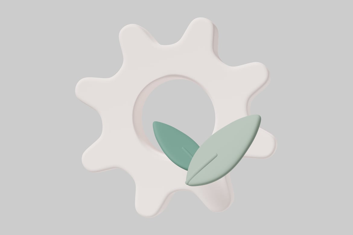 Download White star-shaped gear with a circular hole 3D Model