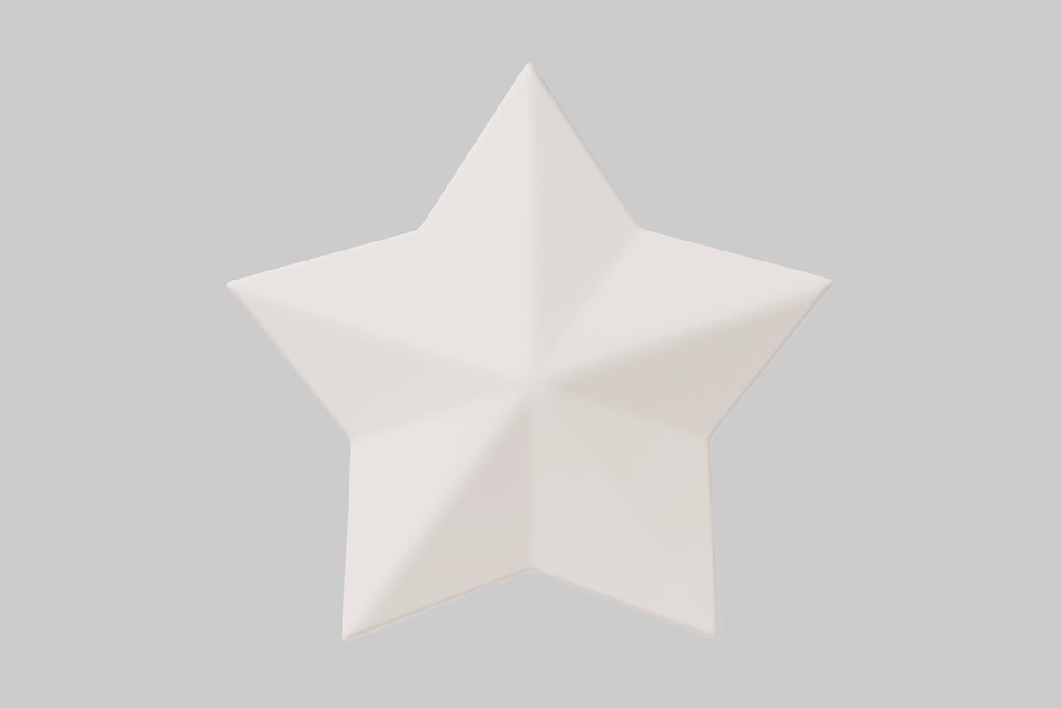 Download White star with five points 3D Model