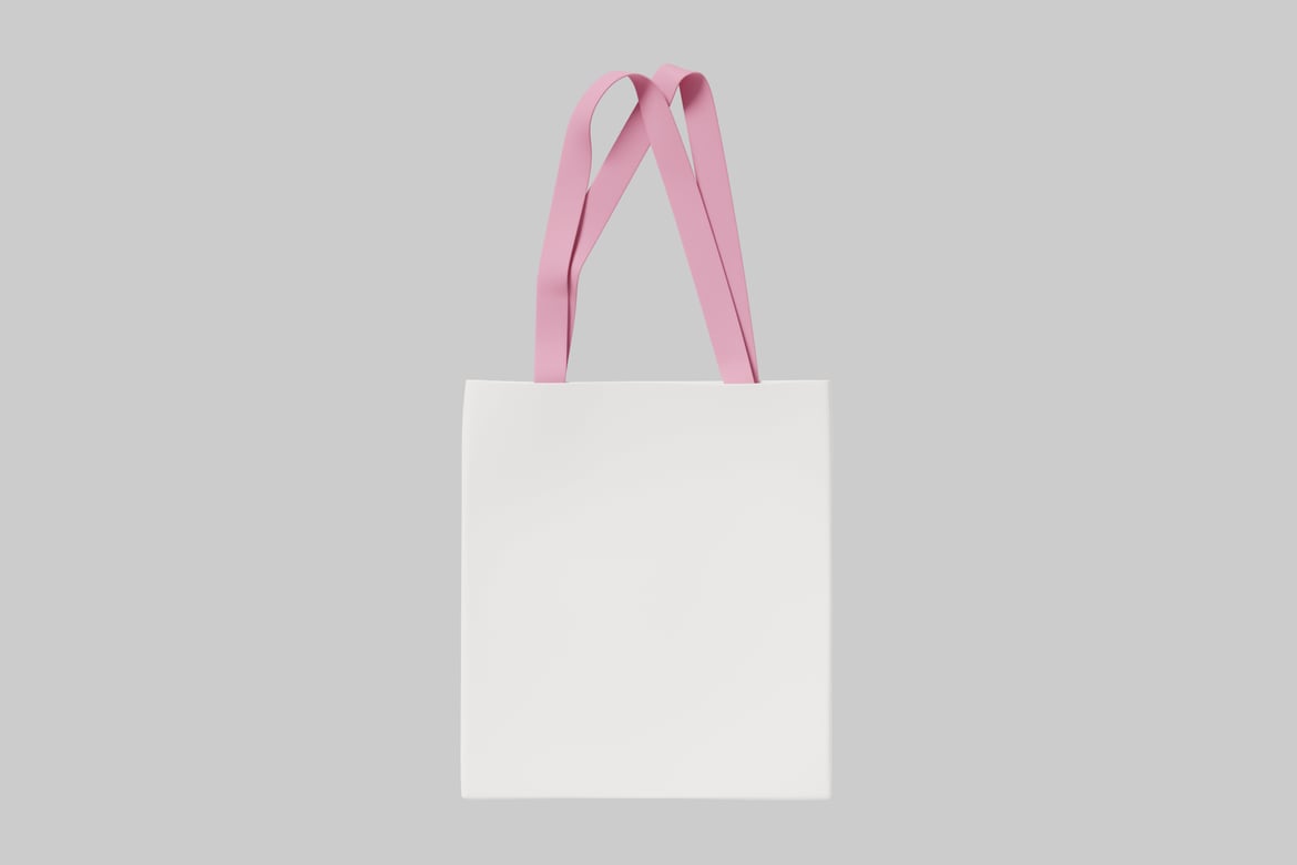 Download White tote bag with pink straps 3D Model