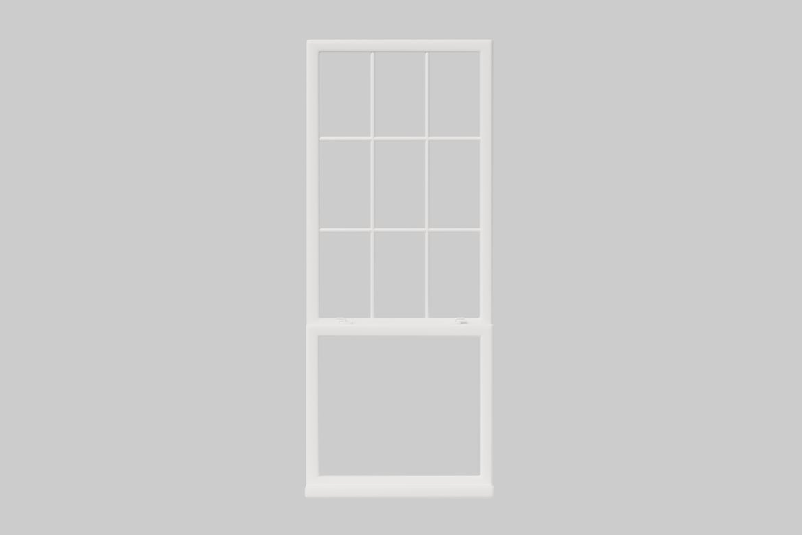 Download Window with white frame and 12 panes 3D Model