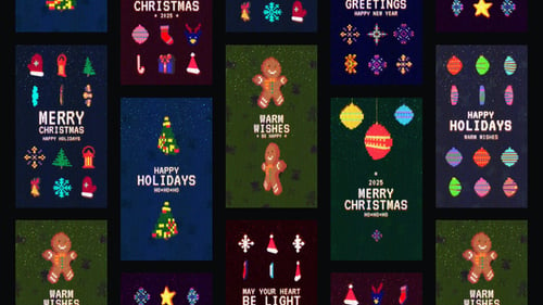 Download Winter Holiday Pixel Stories After Effect Template