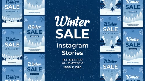 Download Winter Season Sale Instagram Stories After Effect Template