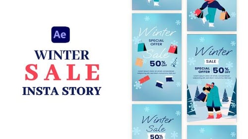 Download Winter Shopping Instagram Stories After Effect Template