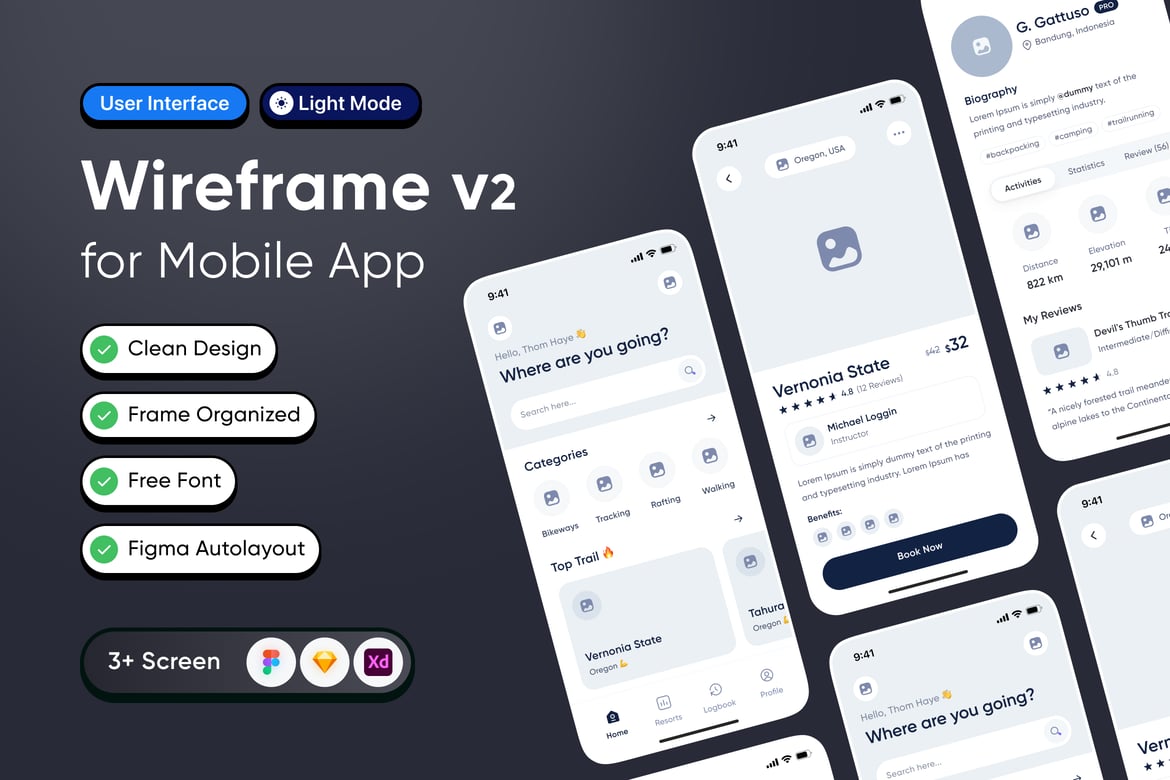 Download Wireframe v2 Practice for Mobile App Figma Design