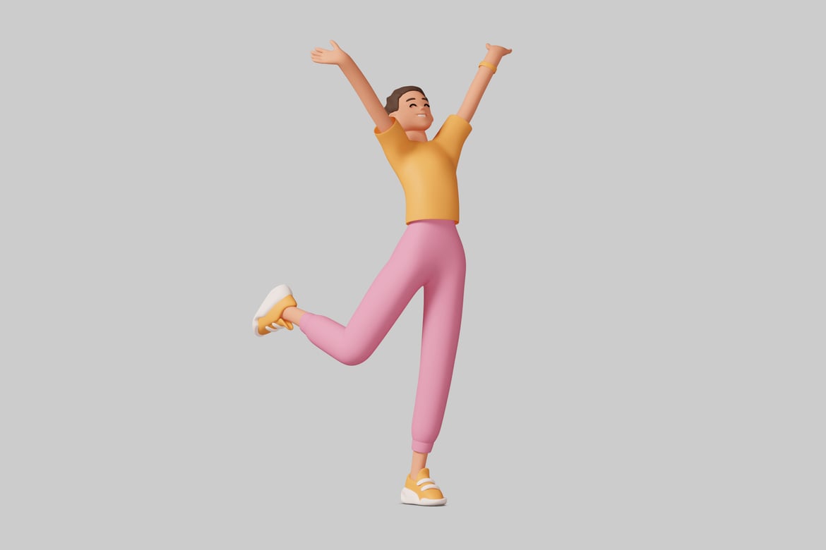 Download Woman in a dynamic pose. 3D Model