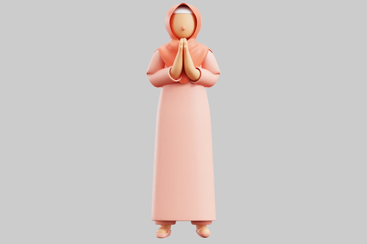 Download Woman in pink robe 3D Model