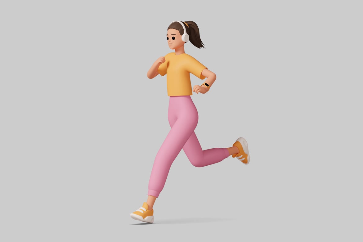 Download Woman running. 3D Model