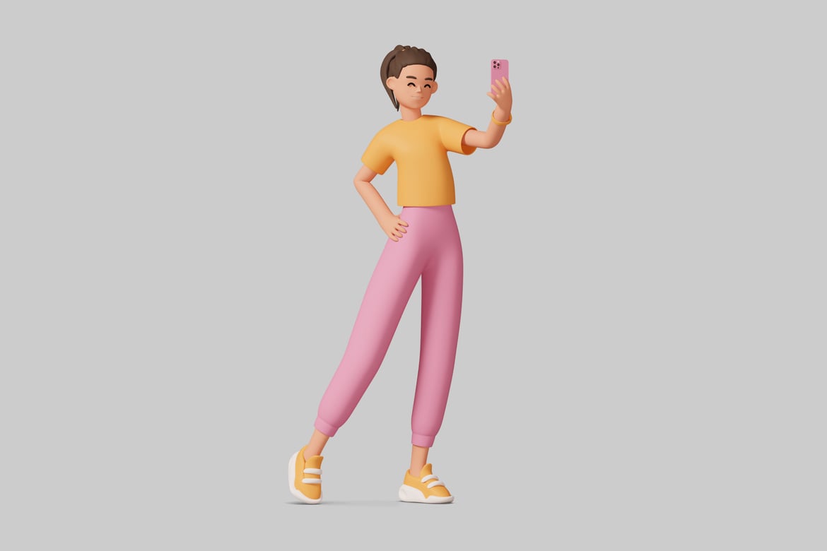 Download Woman taking a selfie. 3D Model