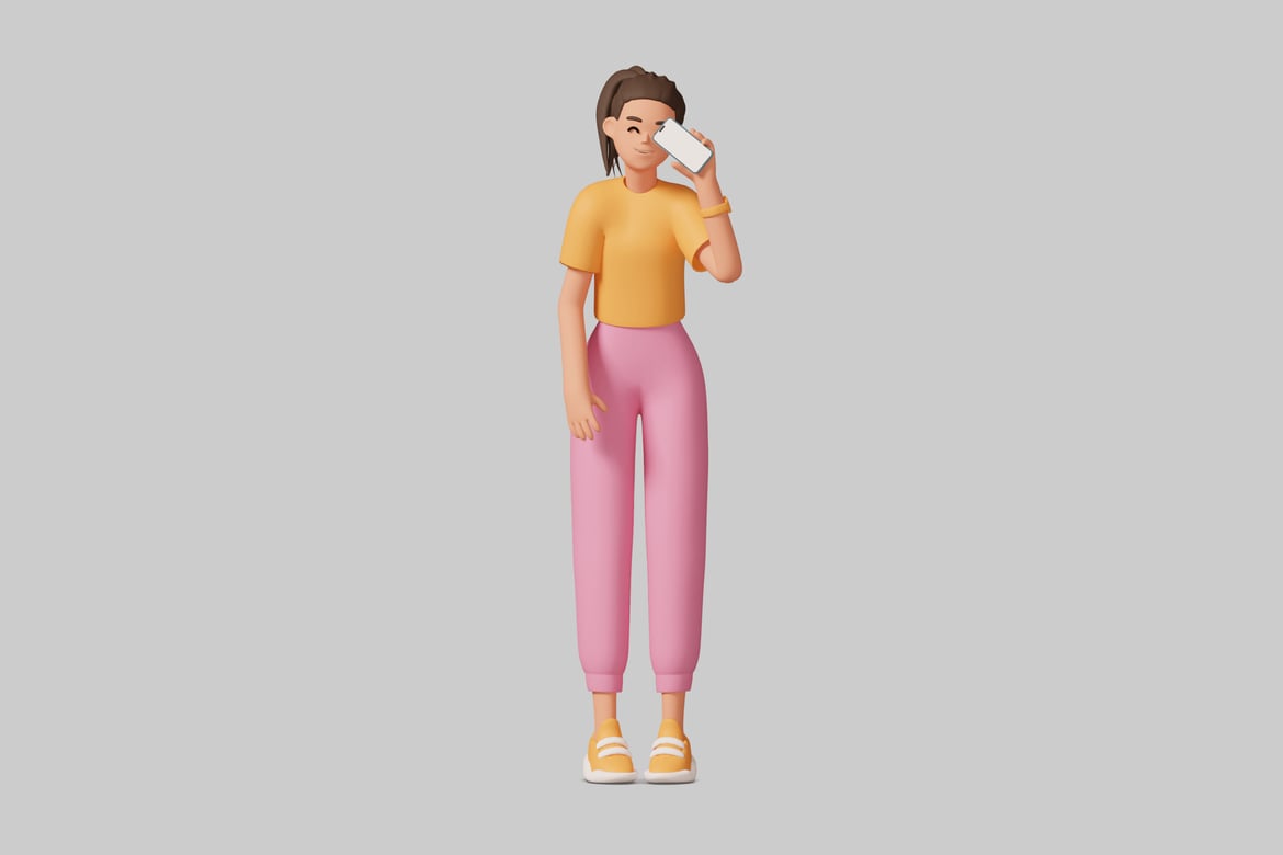 Download Woman talking on the phone. 3D Model