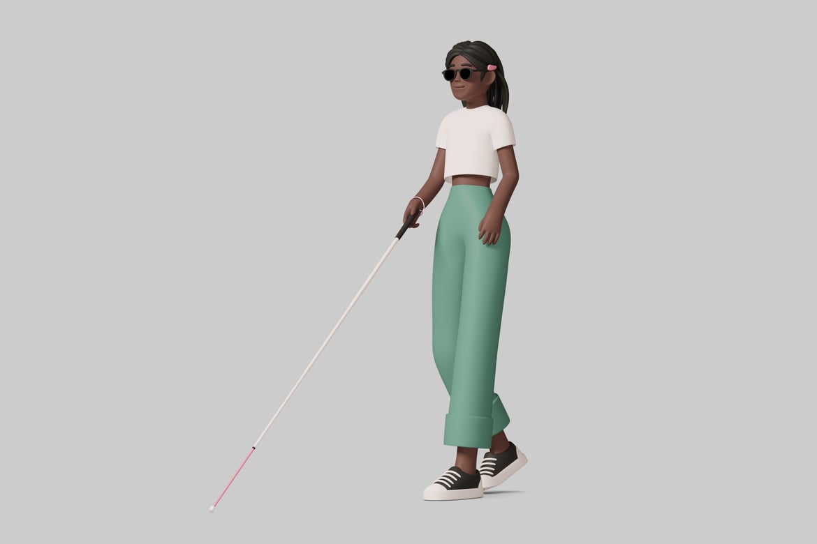 Download Woman with a Cane 3D Model