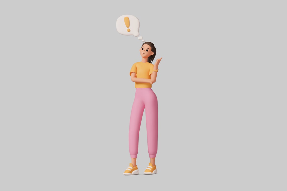 Download Woman with a Thought Bubble 3D Model