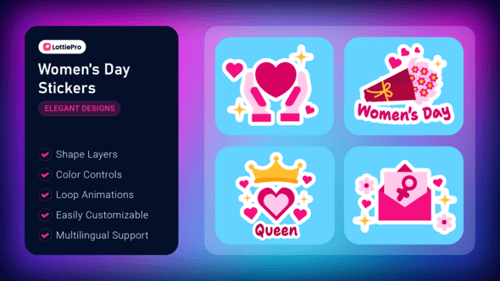 Download Women's Day Stickers After Effect Template