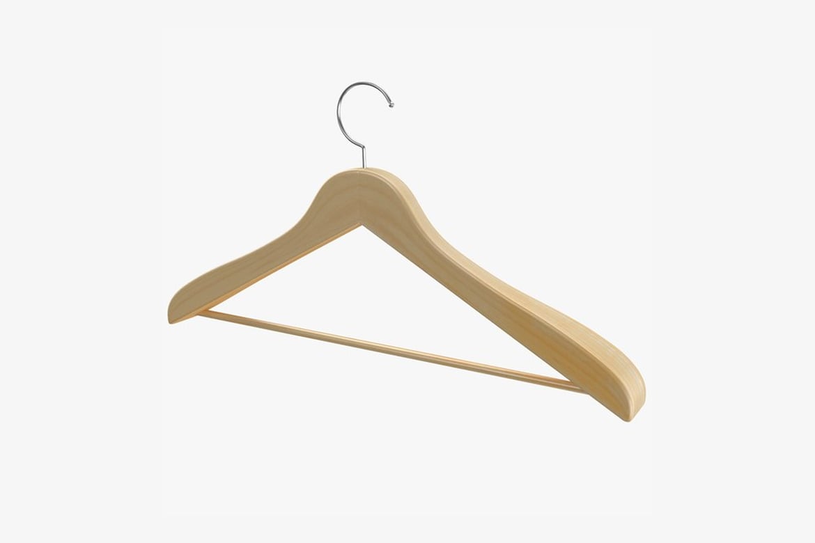 Download Wooden Hanger with Metal Hook 3D Model