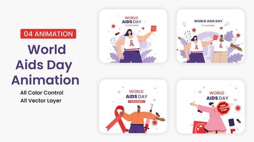 Download World AIDS Day Illustration Scene After Effect Template