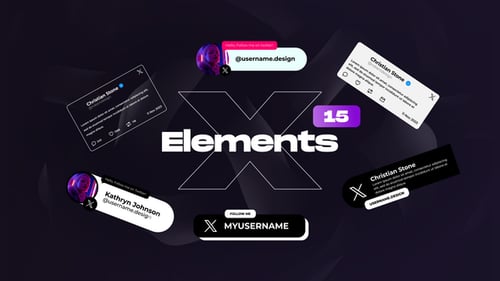 Download X Social Media Elements After Effect Template