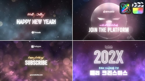 Download Xmas And New Year Typography for FCPX Apple Motion Template