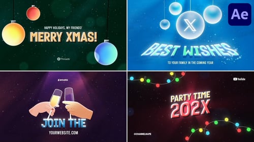 Download Xmas Posters Typography | After Effects After Effect Template