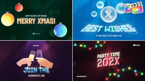 Download Xmas Posters Typography | FCPX Apple Motion Template