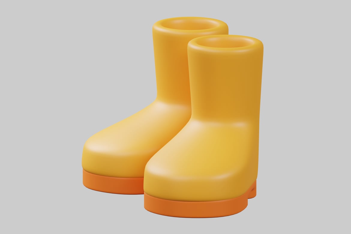 Download Yellow and orange boots 3D Model