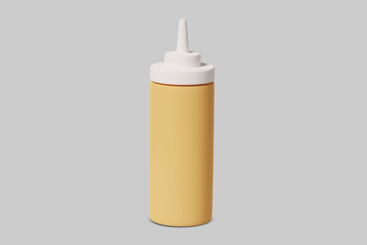 Download Yellow cylindrical container with white cap 3D Model