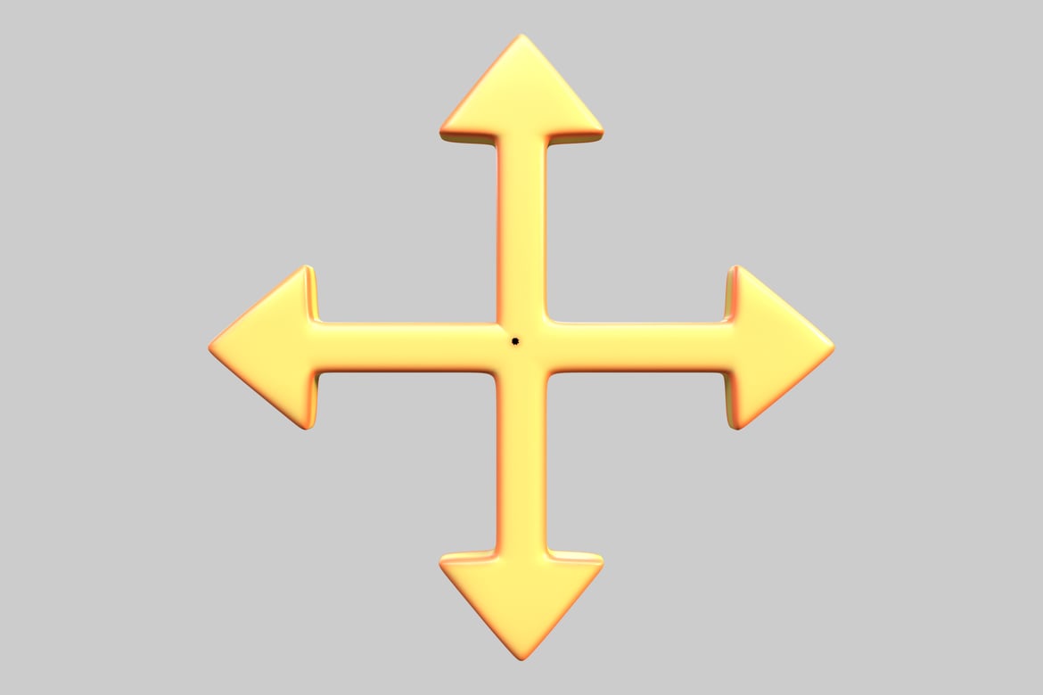 Download Yellow directional arrow 3D Model