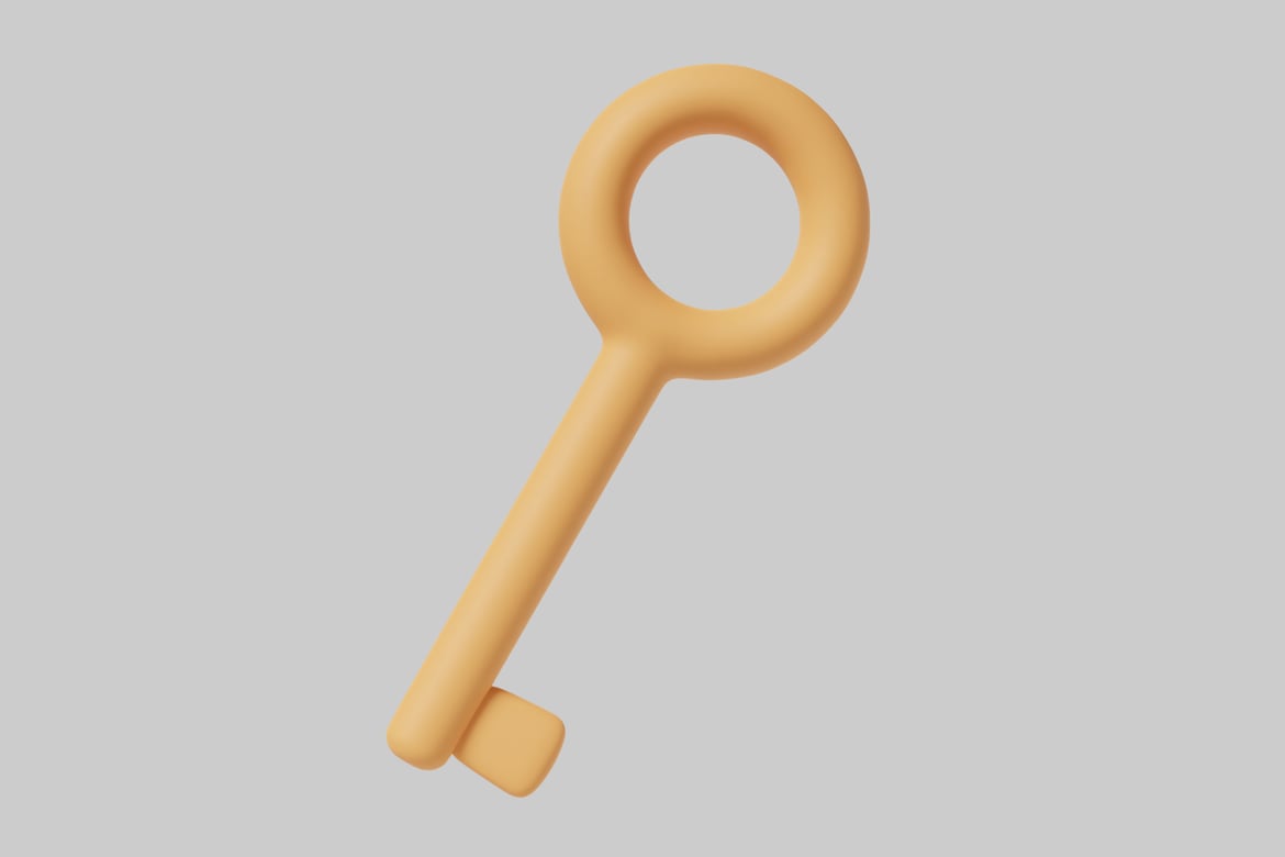 Download Yellow key. 3D Model