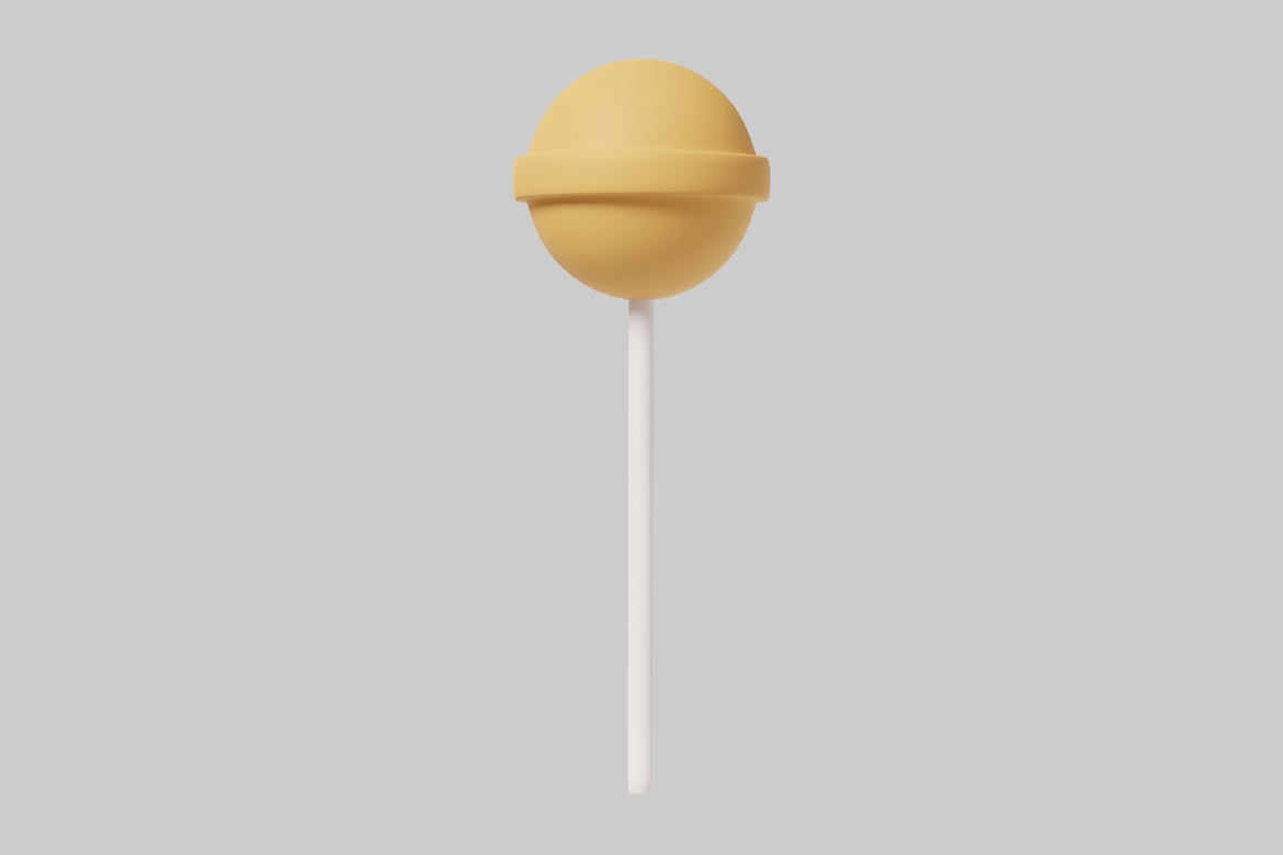 Download Yellow lollipop on a white stick 3D Model